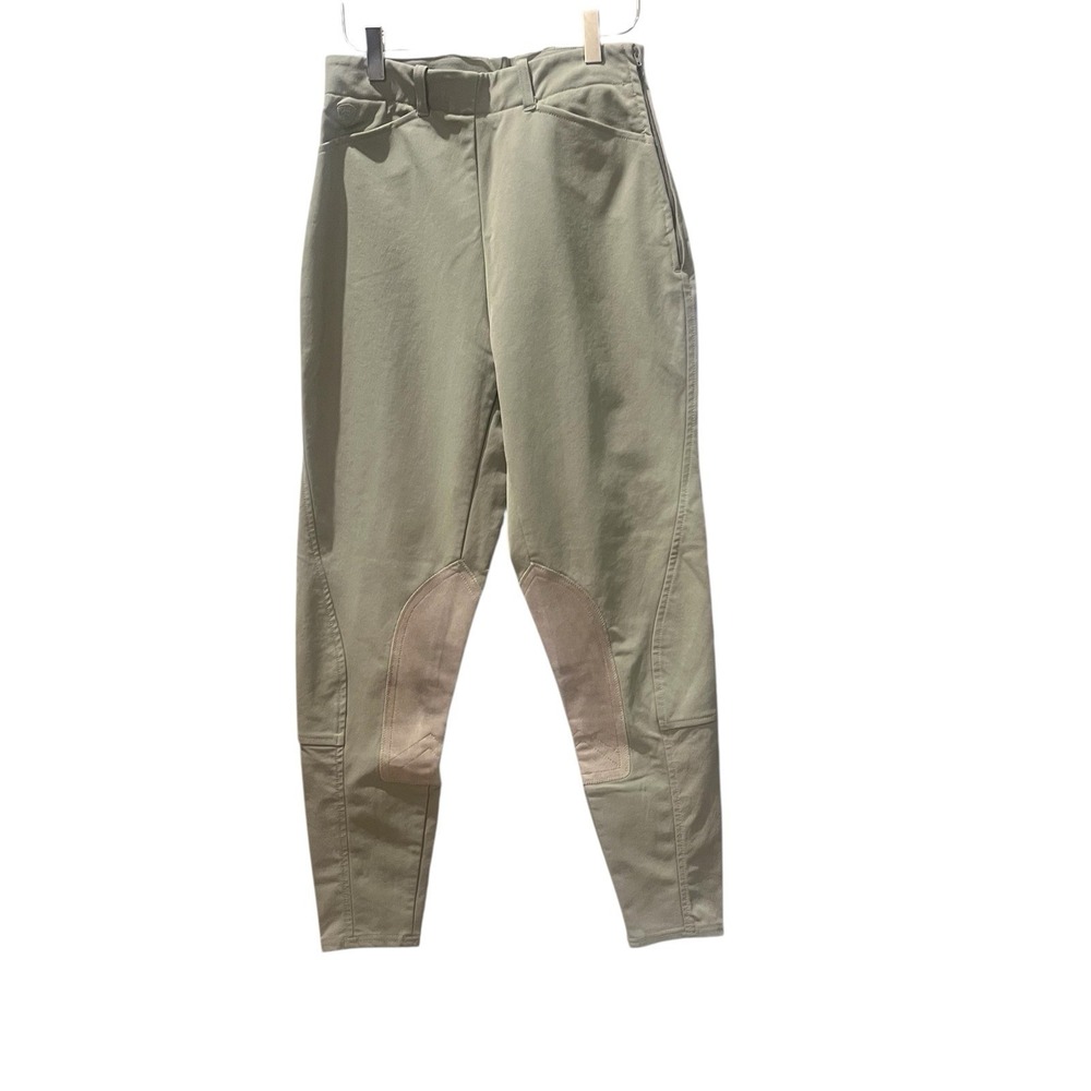 Ariat Pro Series Breeches with Side Zipper and Knee Patches- 26L Beige Equestria